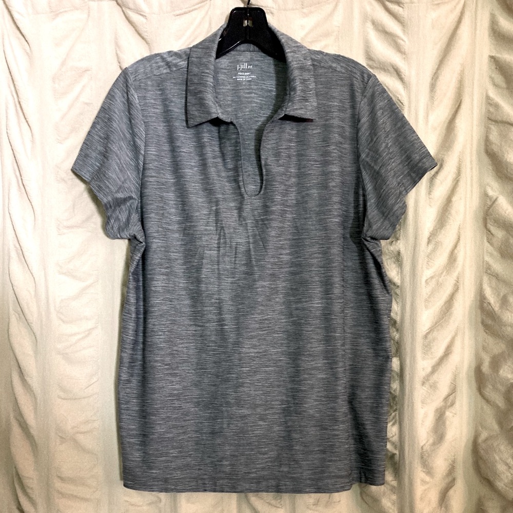 J Jill Fit grey polo shirt